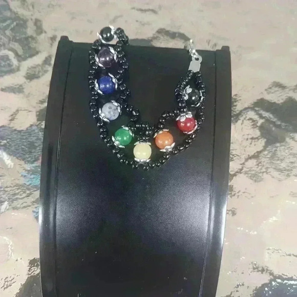 Rainbow Pride Beaded Stone Bracelet - Picture 5 of 8